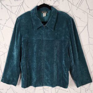 Soft Works Jewel Tone Emerald Corduroy Full Zip Jacket
